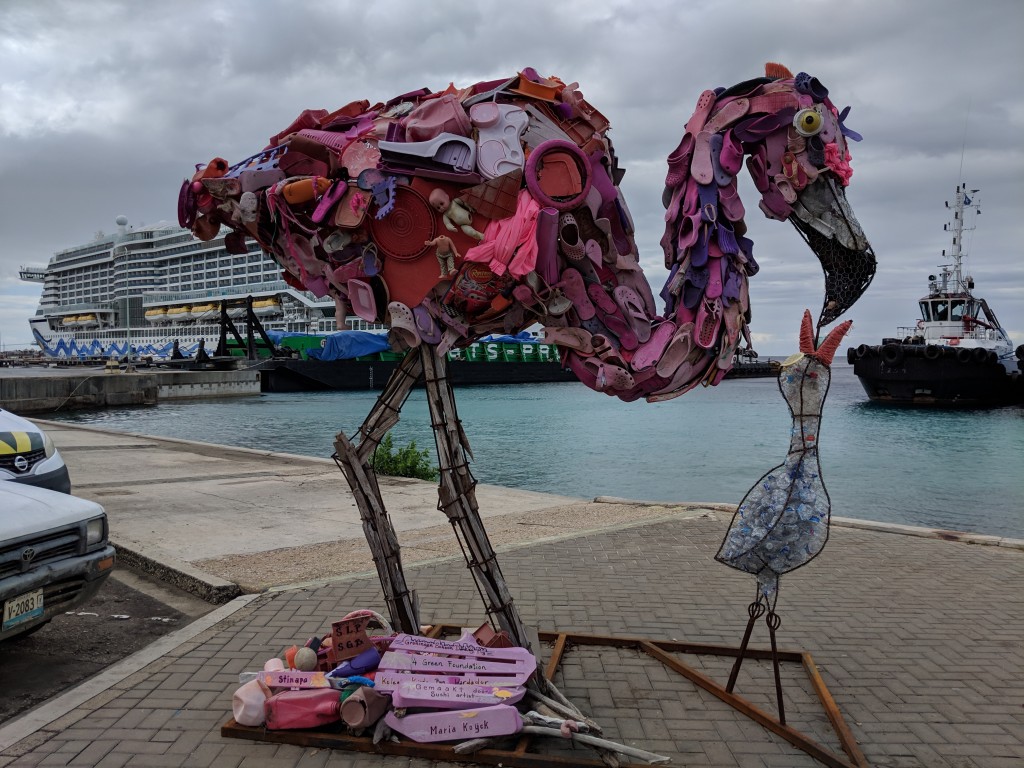 Bonaire-Recycle Flamingo